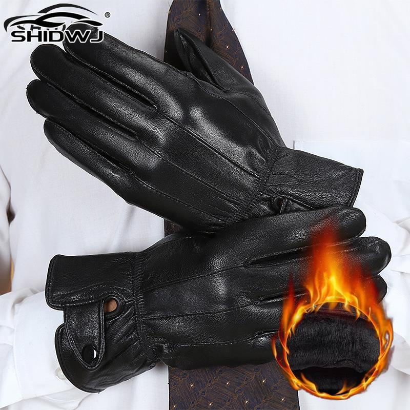 Driving Gloves Leather - 1 Paar Herren Pu Leder Winter