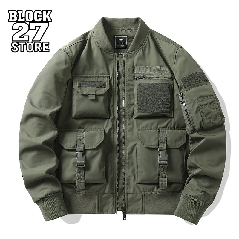 Mens Fashion Bomber Jacket - Herrenjacke Vintage Streetwear American Retro Baseball