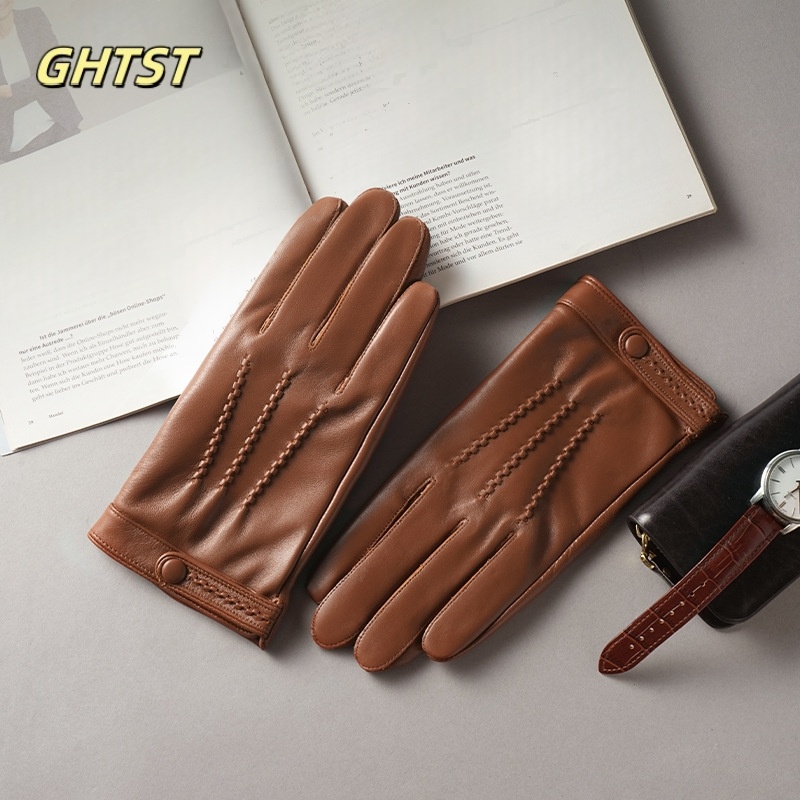 Driving Gloves Leather - 2025 neue Männer Winter Echte Leder