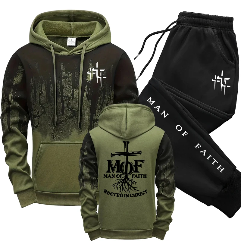 Men'S Fashion For 2026 - Man of Faith Herren-Trainingsanzug Hoodie &