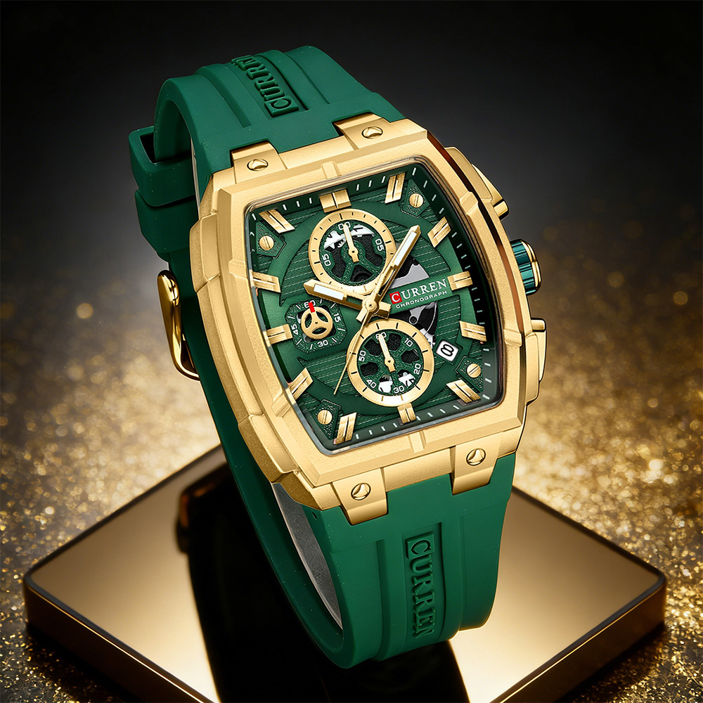 Mens Fashion Watch - CURREN Luxus-Vintage-Uhr für Herren, Sport-Chronograph, Quarz-Armbanduhr