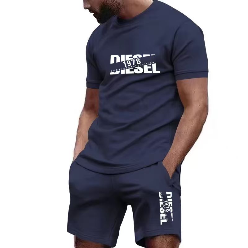 Mens Fashion Ideas - 2026 Neues Sommer-Herren-T-Shirt+Shorts-Set Bedruckt Modisch Lässig