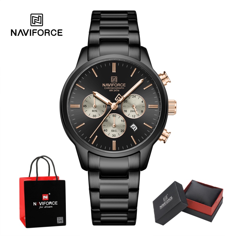 Mens Fashion Watch - NAVIFORCE Herren Quarz-Chronograph Uhr Wasserdicht Datumsanzeige