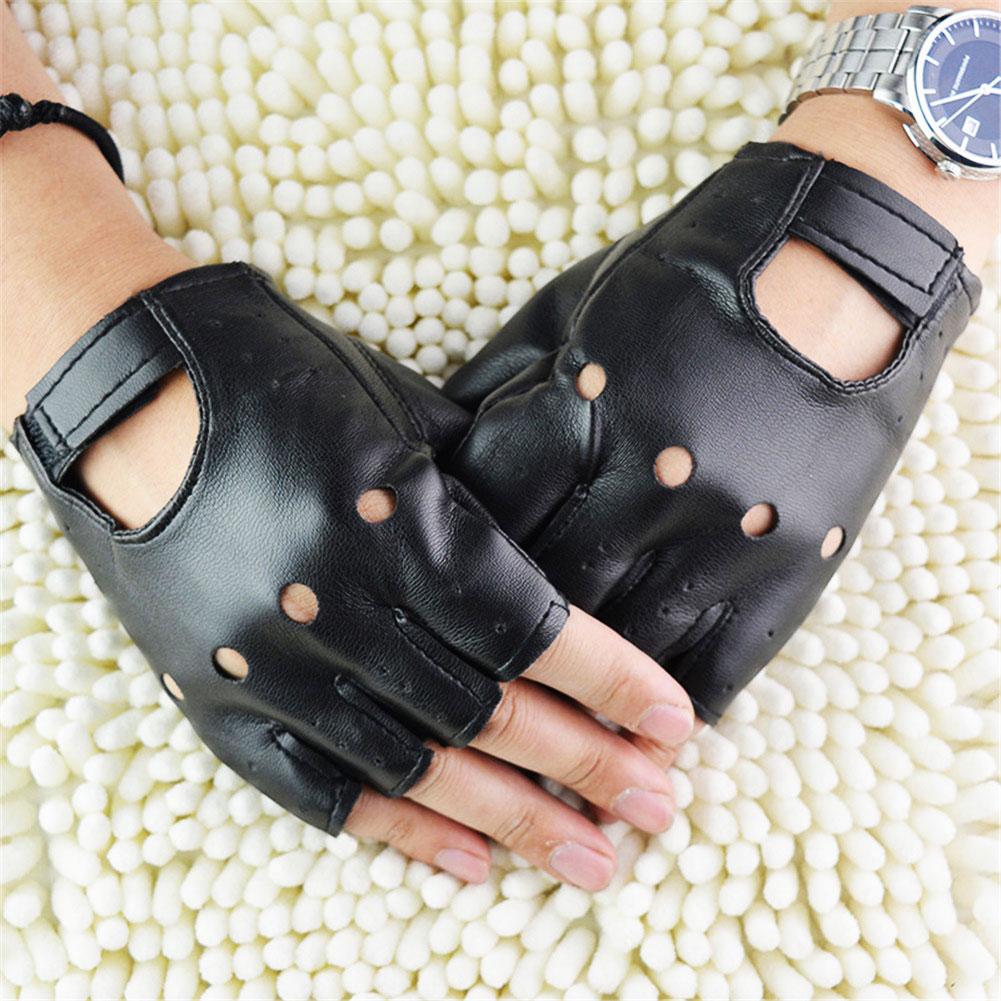 Driving Gloves Leather - Unisex Halbfinger-Handschuhe für Theater, Punk, Hip-Hop,