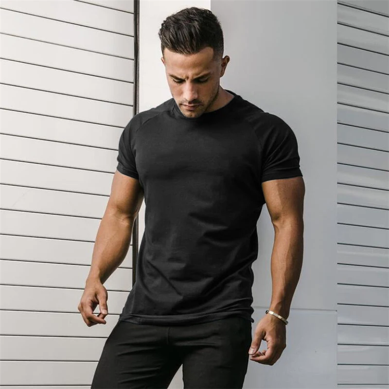 Muscle Tee Workout - Schlichte Sommer Baumwolle atmungsaktive Kurzarm hemden