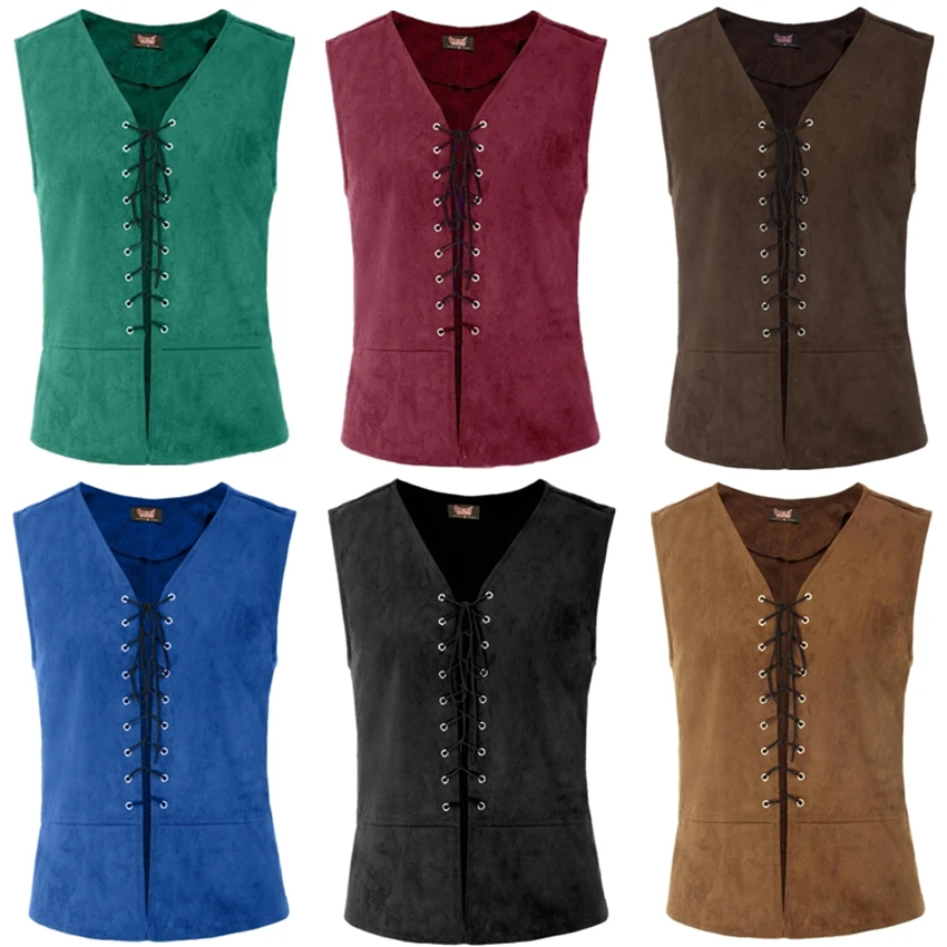 Mens Fashion Vest - Herren Punk Mittelalter Weste Kostüm Renaissance