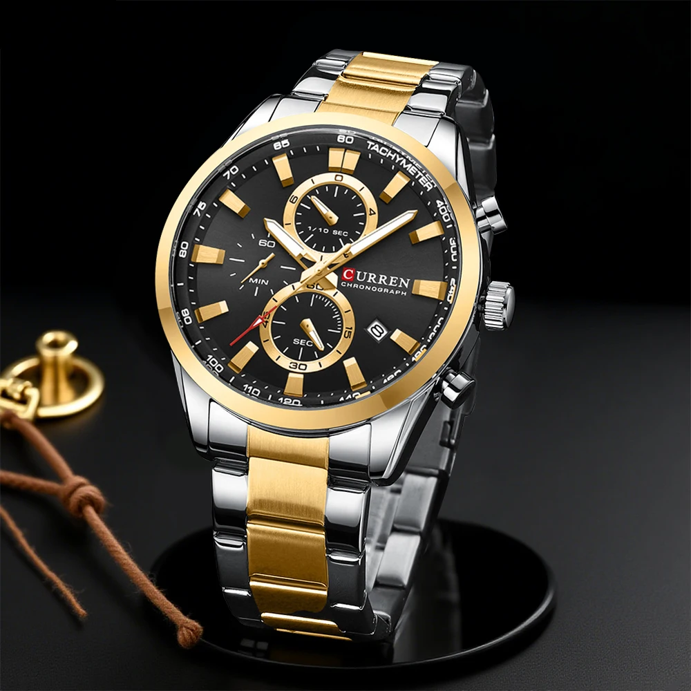 Mens Fashion Watch - CURREN Casual Quarz Chrono Sportuhren Marken
