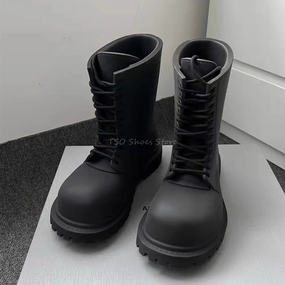 Chelsea Boots Men - Dicke Unterseite Schwarze Stiefel für Männer