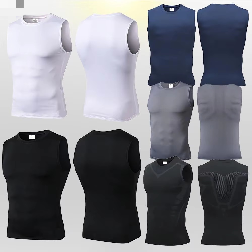 Muscle Tee Workout - Kompressions-Tanktop Herren Gym-Shirt Ärmellos Schnelltrocknend Bedruckt