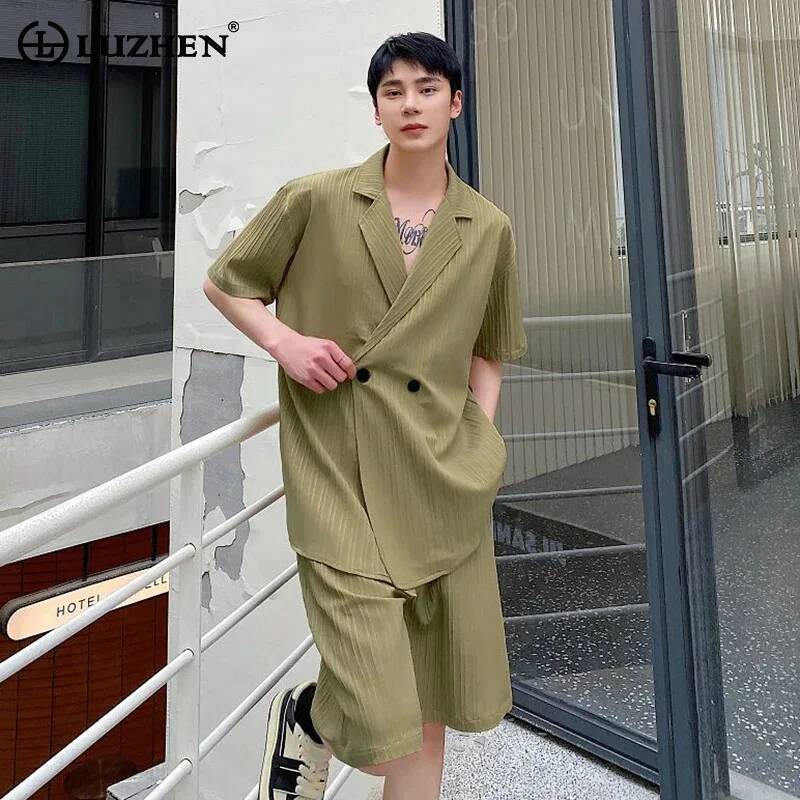 Men'S Fashion For 2026 - LUZHEN Elegante Herren-Sommer-Sets 2026: Zweiteilige, einfarbige