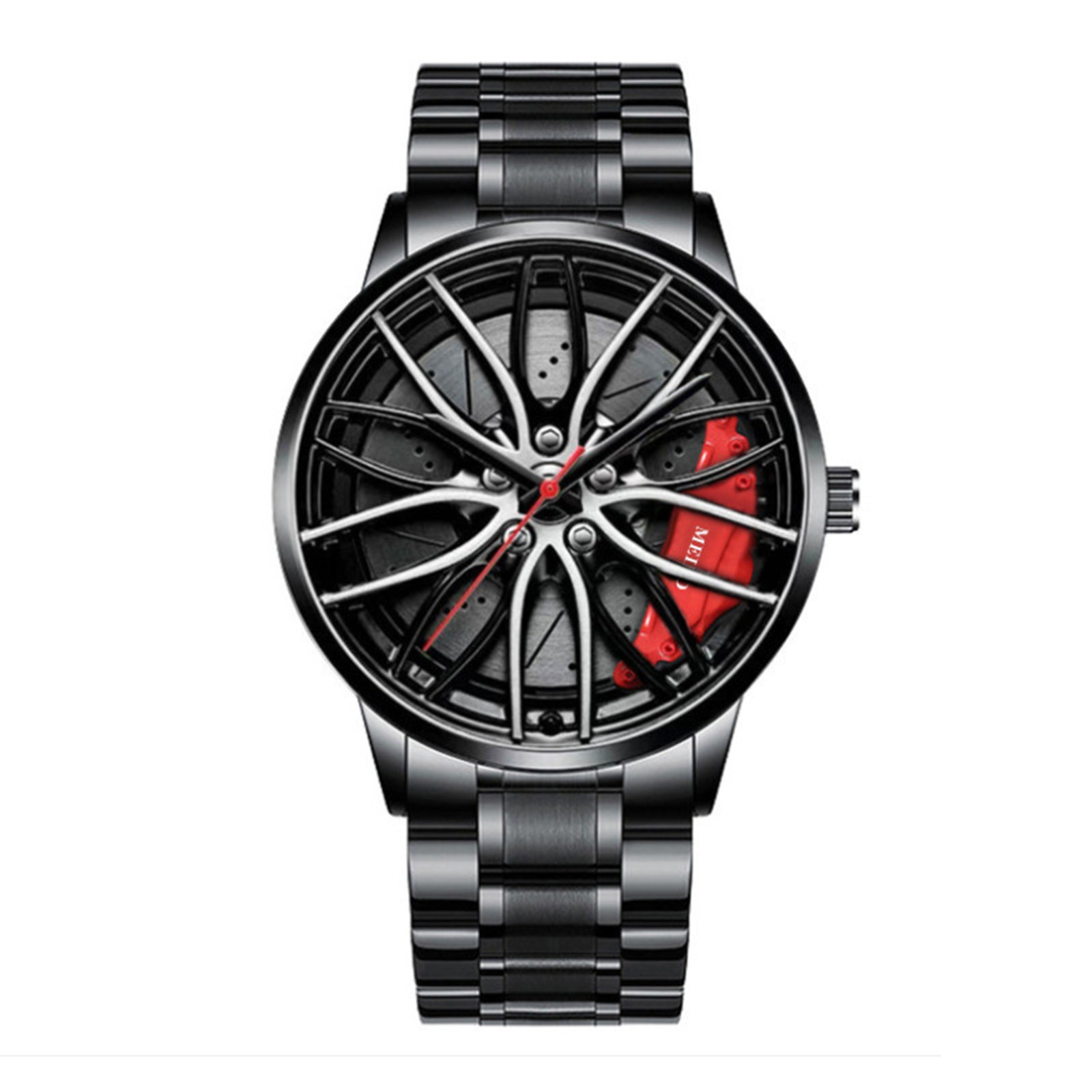 Men'S Fashion Hub - Autouhren für Herren, wasserdicht, Edelstahl, Quarz-Armbanduhr,