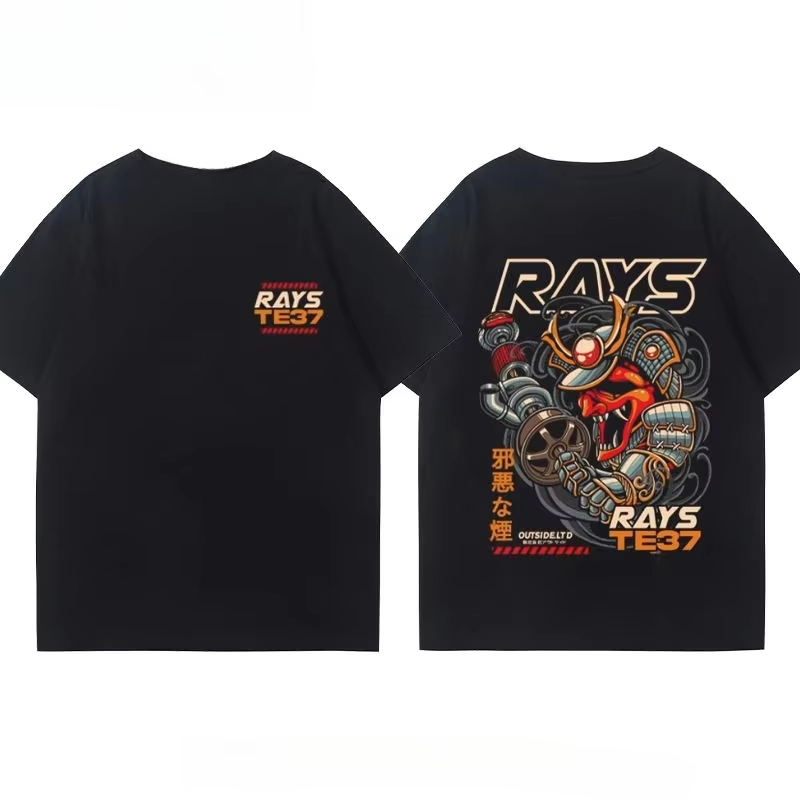 Men'S Fashion Hub - Modisches japanisches RAYS Felgen-TE37-Radnaben-T-Shirt, modifiziertes Auto,