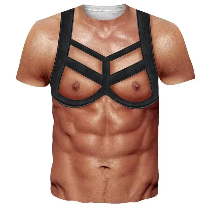Muscle Tee Workout - 2026 Lustiges Muskel-Körper 3D-Druck T-Shirt Designer-Kleidung