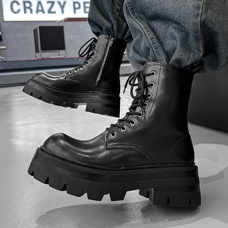Chelsea Boots Men - Britischer Stil Herren Casual Bühnen-Nachtclub-Motorradstiefel aus