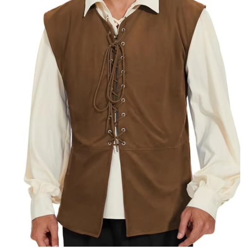 Mens Fashion Vest - Mittelalterliche Renaissance Piraten Gothic Steampunk Weste
