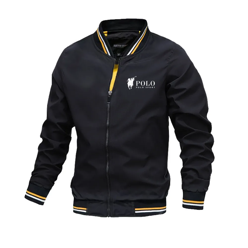 Mens Fashion Bomber Jacket - 2026 Frühling Sommer Bomberjacke Herren Schwarz
