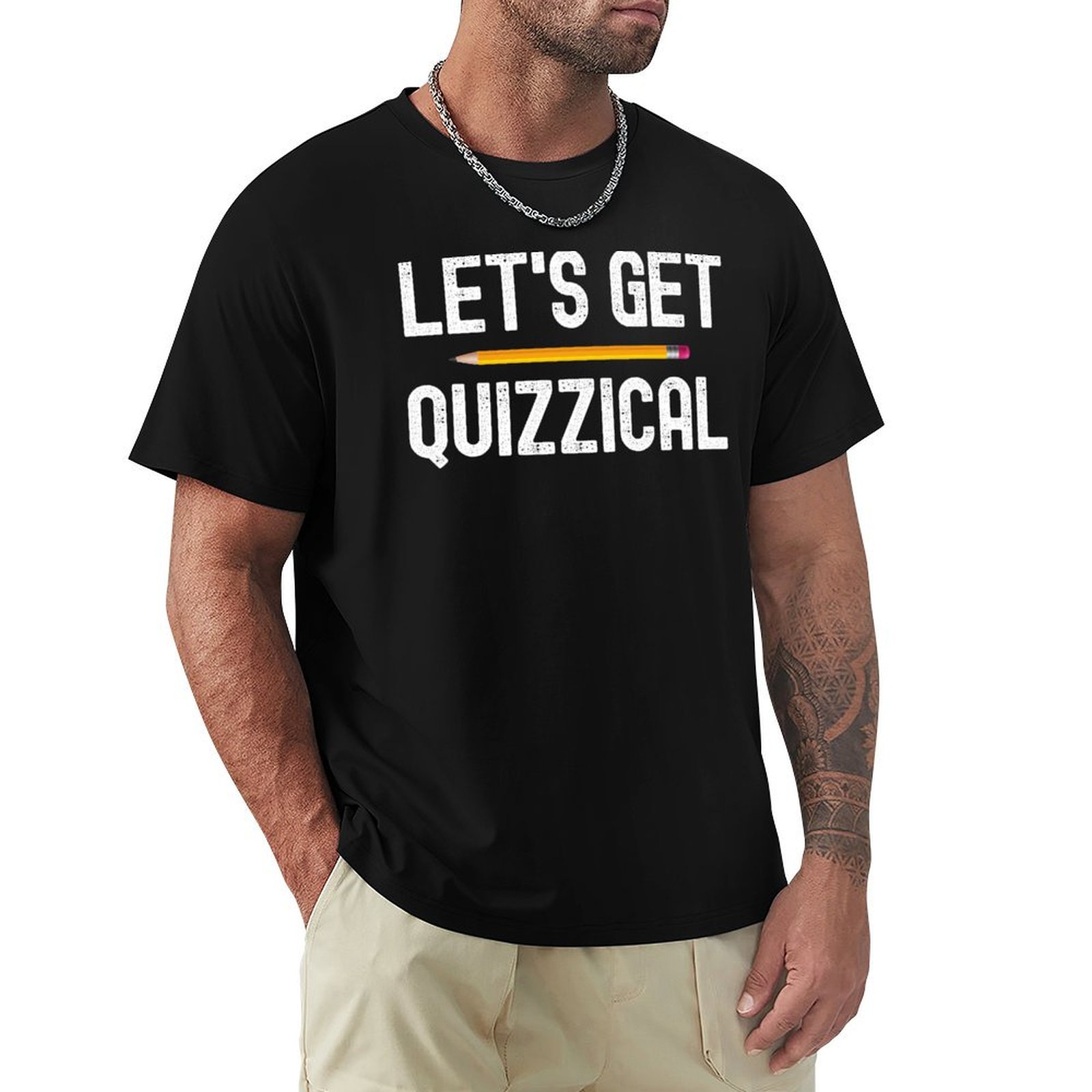 Men'S Fashion Quiz - Lets Get Quizzical Pub-Quiz-Abend T-Shirt Lässiges