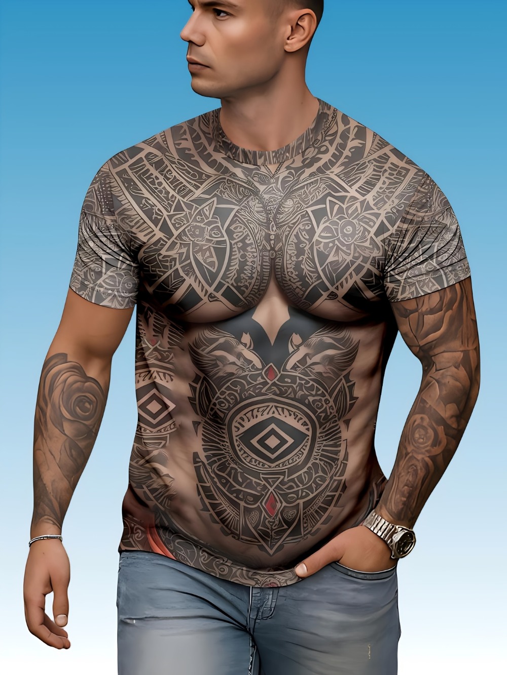 Rollenspiel-T-Shirt mit 3D-Mus – Muscle Tee Workout Bewertung und Preis