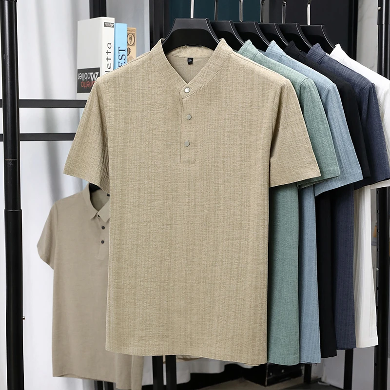 Herren-Hemden mit Stehkragen u – Linen Shirt Summer Bewertung und Preis