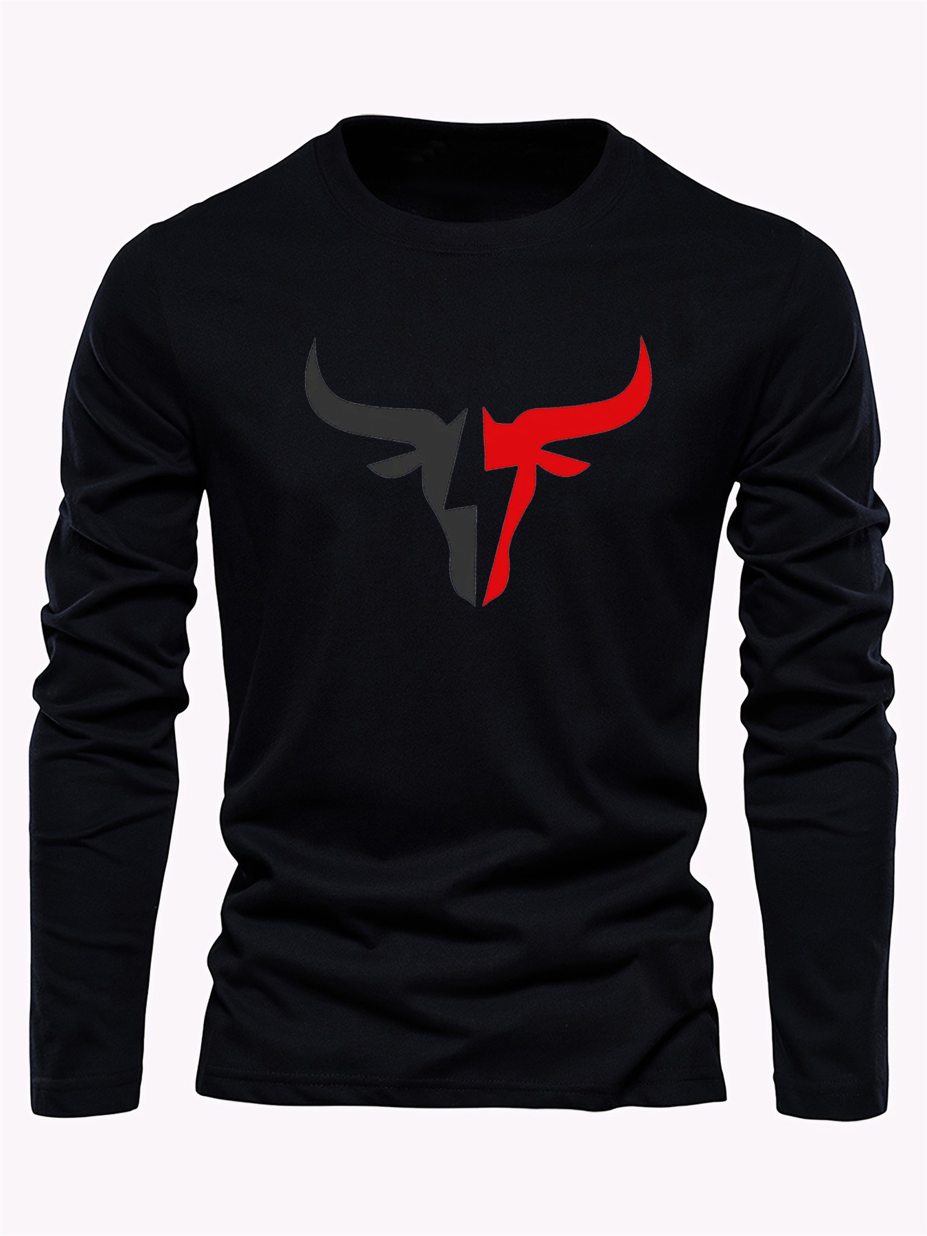 Einfarbiges Herren-Langarm-T-S – Mens Fashion Top Bewertung und Preis