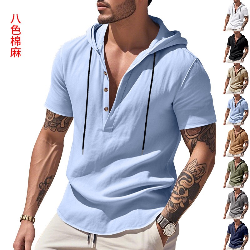 Lässiges Leinenhemd Hellblau T – Linen Shirt Summer Bewertung und Preis