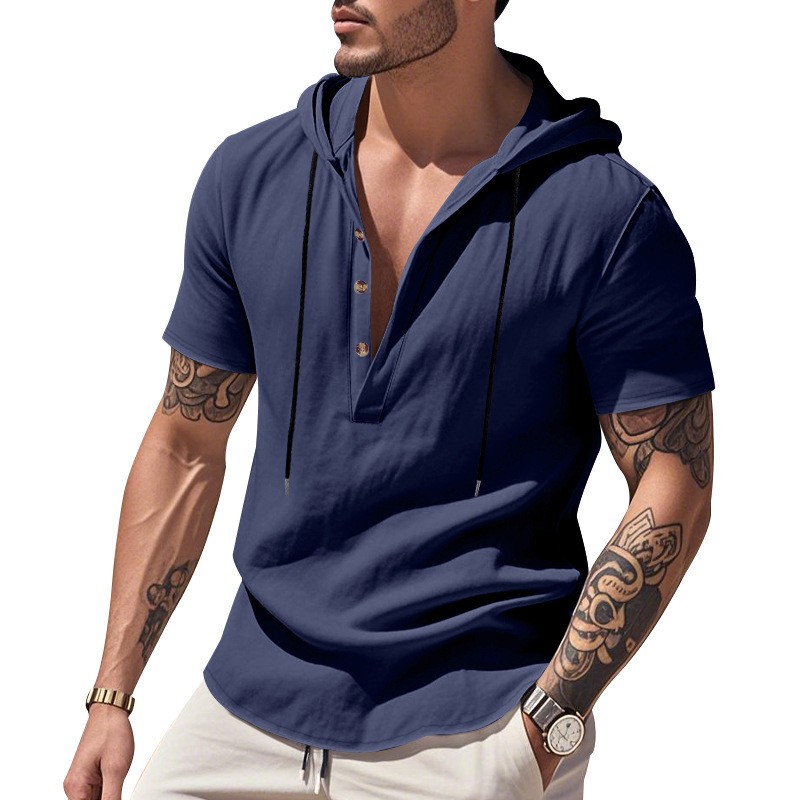 Lässiges Leinenhemd Hellblau T – Linen Shirt Summer Bewertung und Preis