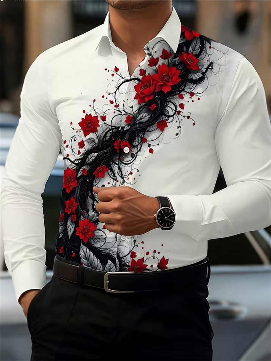 Herren Langarmhemd mit rotem R – Mens Fashion Top Bewertung und Preis