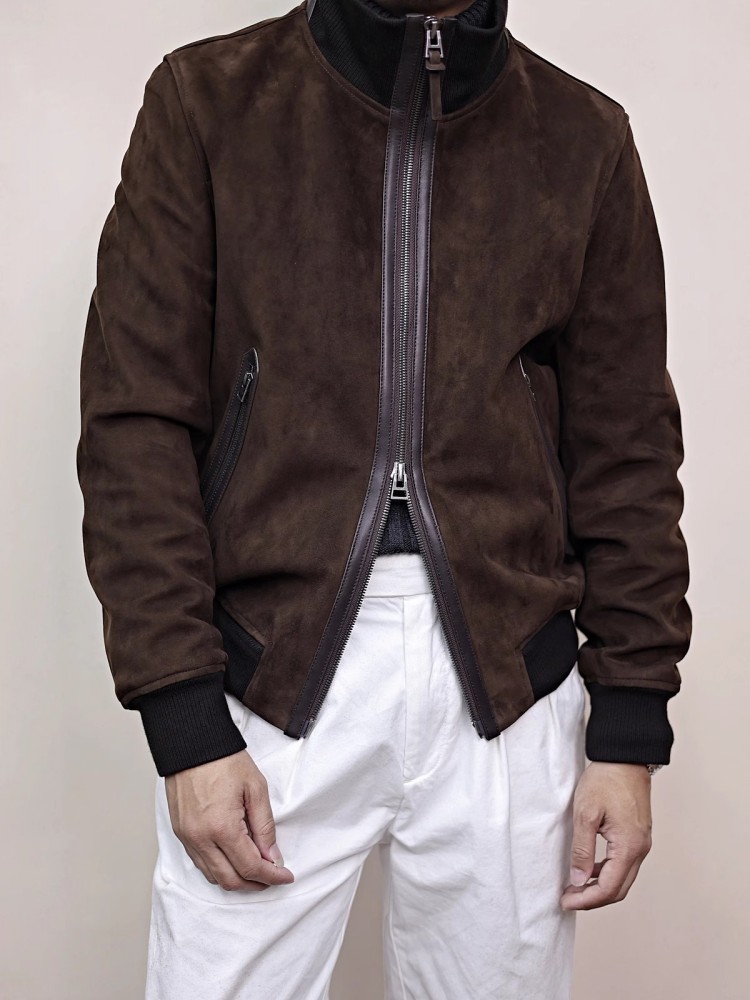 Herren-Jacke aus echtem Leder, – Mens Fashion Bomber Jacket Bewertung und Preis