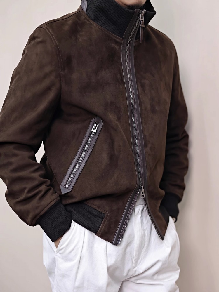 Herren-Jacke aus echtem Leder, – Mens Fashion Bomber Jacket Bewertung und Preis